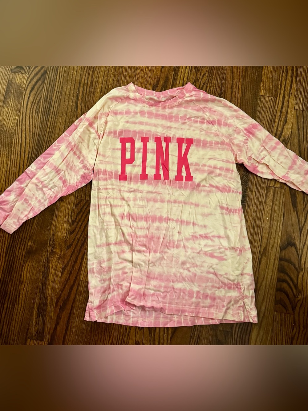 PINK Victoria's Secret' Pink Tie-Dye Long Sleeve Tee